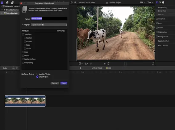 Saving Effects Presets in FCPX