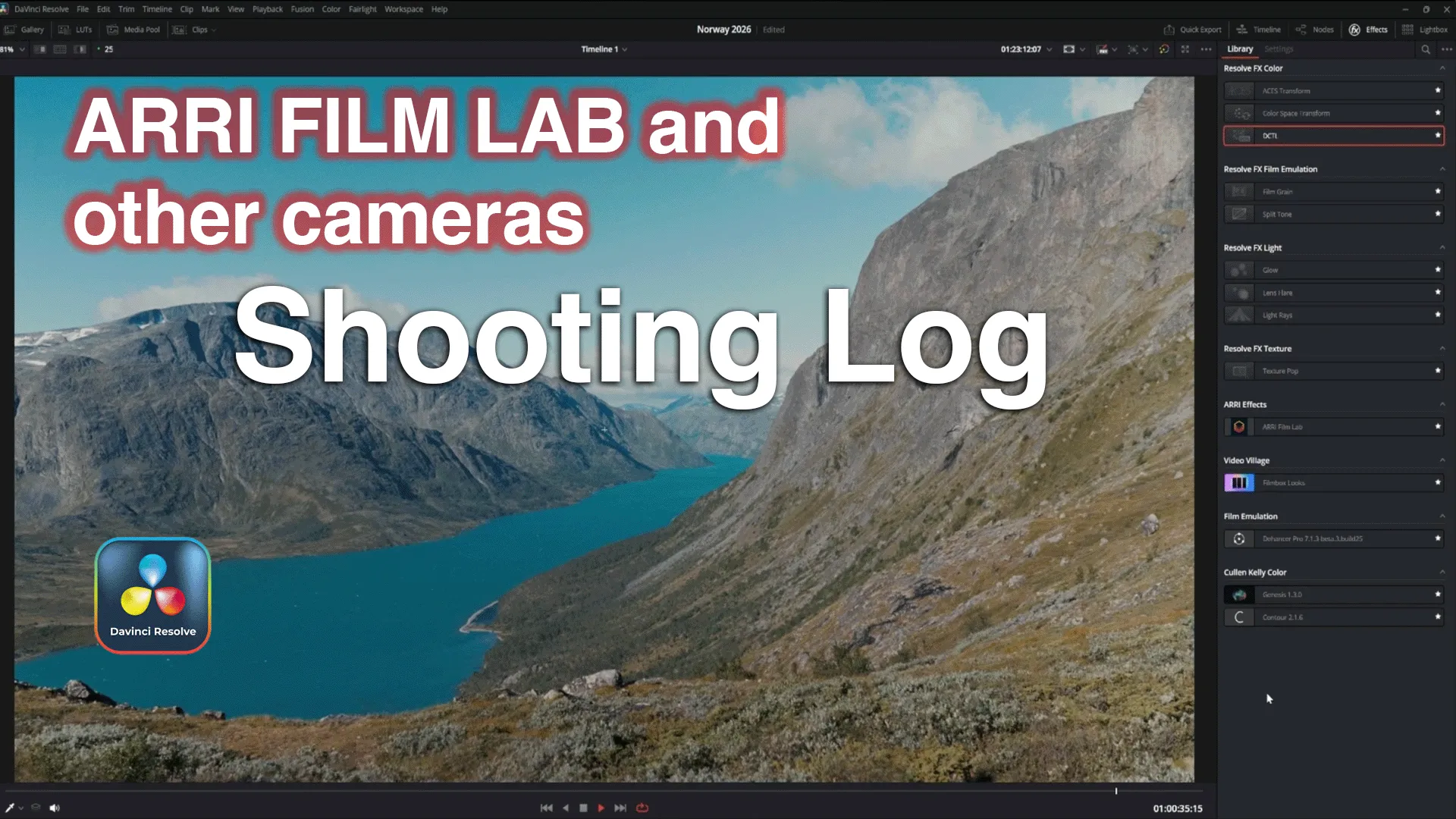Shooting Log - ARRI Film Lab and other cameras